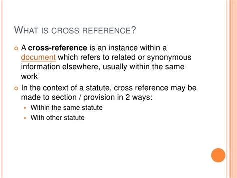 cross references