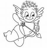 Cupid Coloring Pages Printable Drawing Valentine Kids Valentines Cute Easy Simple Print Cartoon Baby Getdrawings Bow Arrow Clipart Popular Coloringhome sketch template
