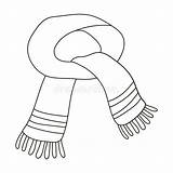 Scarf Outline Neck Clipart Drawing Winter Coloring Template Scarves sketch template