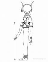 Hathor Egyptian Coloring Pages Isis Goddess Egypt Godness ägyptische Drawing Color Zum Hellokids Gods Ancient Goddesses Deity Drawings Göttin Print sketch template