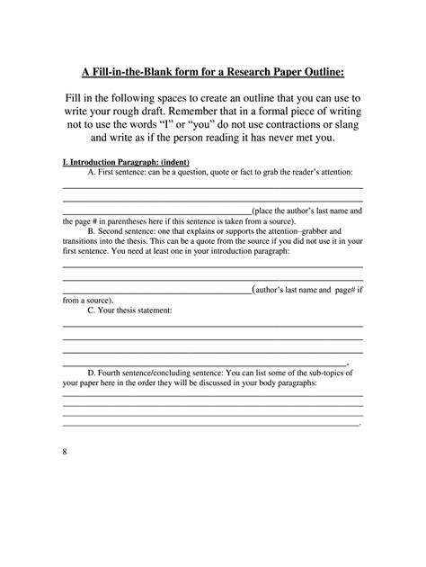 fill   blank research paper outline  fill  sign printable