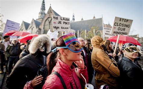 amsterdam prostitutes protest closure of window brothels