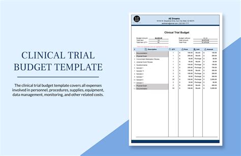 clinical trial budget template   excel google sheets