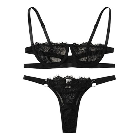 Buy Yunbeilousandex Cut Out Bra And G String Lingerie Set Sexy Lace