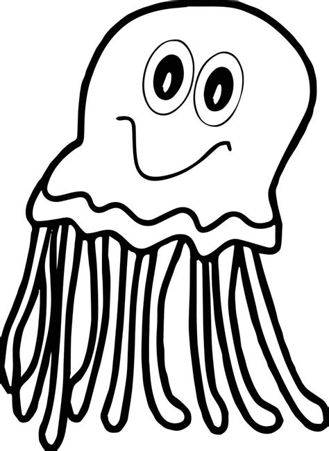 jellyfish cartoon tail cute cartoon coloring page wecoloringpagecom