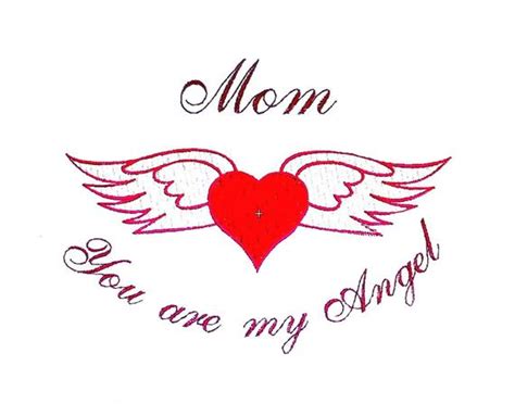 angel heart machine embroidery design for mom mum and dad