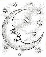 Moon Drawing Crescent Face Drawings Sun Stars Coloring Tumblr Tattoos Pages Tattoo Mond Cresent Star Pencil Visit Sketch Web Discover sketch template