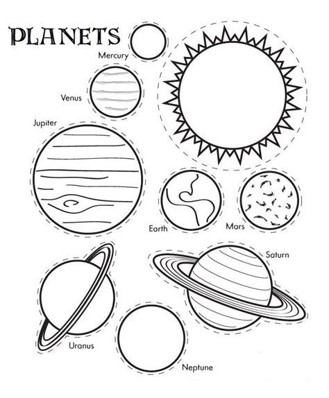 print  copies  attach strings solar system coloring pages