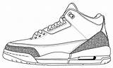 Jordan Coloring Drawing Sheets Sneakers Iii Shoes sketch template