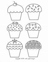 Cupcake Coloring Pages Template Printable Birthday Muffin Cupcakes Happy Cup Cake Kids Sheets Embroidery Color Kleurplaat Drawing Pattern Clipart B059 sketch template