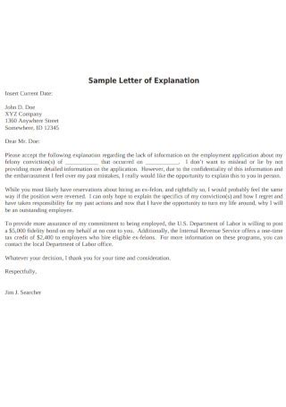 sample explanatory letters   ms word