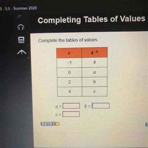 complete  tables  values               brainlycom
