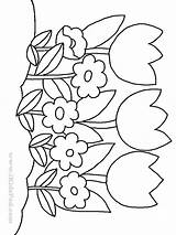 Coloring Pages Kids Plant Flowers Tulip Getdrawings sketch template