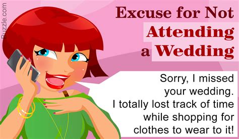 check   genuinely good excuses   attending  wedding