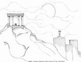 Olympus Mount Coloring Drawing Draw Drawings Pages Getdrawings sketch template
