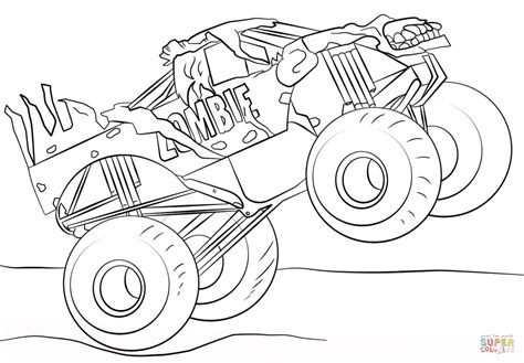 zombie monster truck coloring page  printable coloring pages