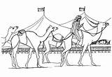 Dromadaires Colorier Egypte Indienne Chameaux sketch template