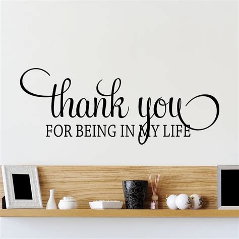 thank you for being in my life quote wall sticker decal world of