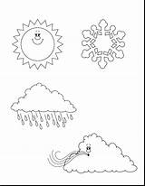Weather Coloring Pages Kids Preschool Seasons Printable Drawing Four Clipart Kindergarten Colouring Color Worksheets Sheets Cloud Rain Stratus Colorir Para sketch template