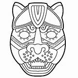 Masque Loup Mayan Aztec Garou sketch template