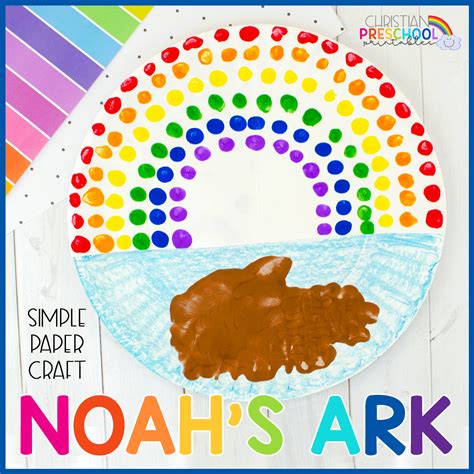 noahs ark rainbow craft  kids christian preschool printables
