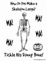 Skeleton Halloween Joke Coloring Printable sketch template