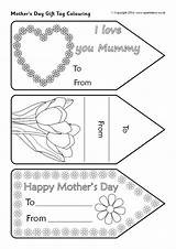 Gift Tag Mother Colouring Mothers Tags Sparklebox sketch template