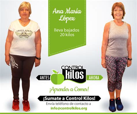 ana maría lópez lleva bajados 20 kilos control kilos