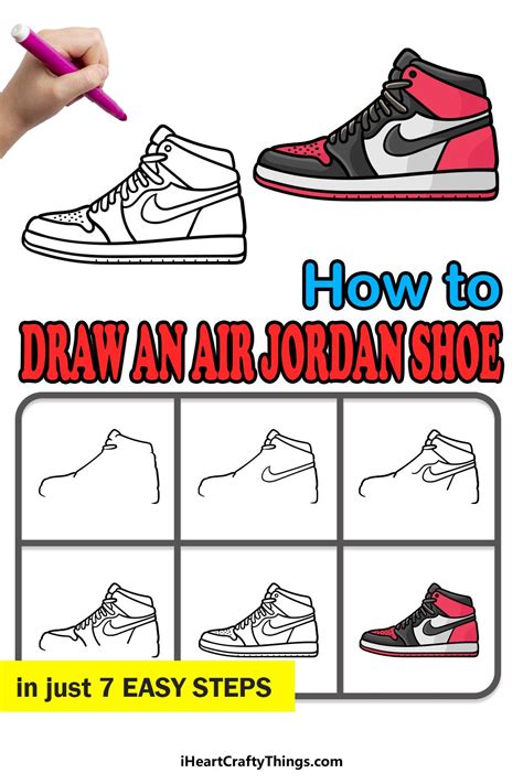 draw  jordan shoe  step  step guide artofit