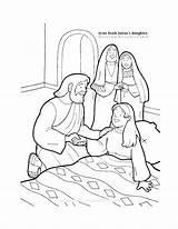Daughter Jairus Coloring Jesus Heals Pages Template sketch template