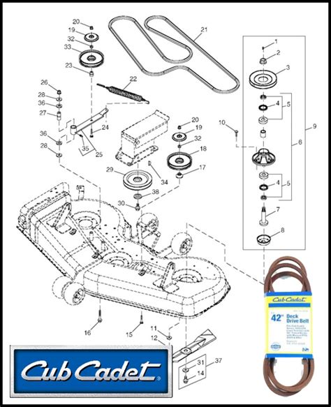 cub cadet lt steering parts diagram