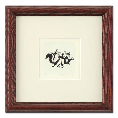 Pepe Le Pew And Penelope Pussycat Limited Edition 8x8 Custom Framed