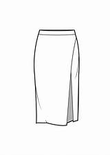 Skirt Flat Sketch Technical Pencil Sketches Fashion Drawing Skirts Template Drawings Pleated Slashed Paintingvalley Dress Flats Templates sketch template
