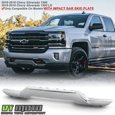 chevy silverado  pickup chrome front bumper skid plate gm ebay