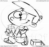Carrying Outlined Quarts Milk Boy Clipart Royalty Toonaday Cartoon Vector Illustration sketch template