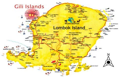 Gili Islands Indonesia Map Lombok Island And Gili