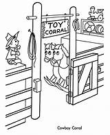 Coloring Pages Toys Toy Cowboy Christmas Corral Popular Gif sketch template