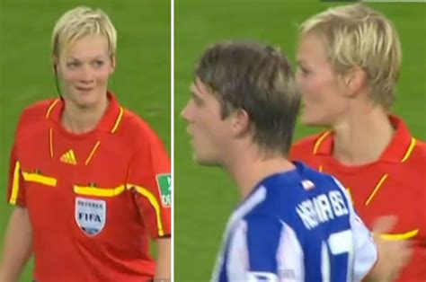 the funny reaction of bibiana steinhaus after player touches her boob daily star