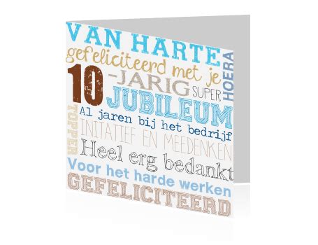 bij een  jarig jubileum hoort een wenskaart