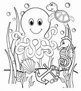 Underwater Creature Seahorse Momjunction Toddlers Legged sketch template