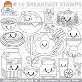 Breakfast Pages Coloring Commercial Use Color Getcolorings Kids Stamp Printable Cute Digi Digital Choose Board sketch template