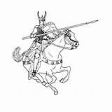 Kleurplaat Ridder Ridders Paard Mittelalterlich Stoere sketch template