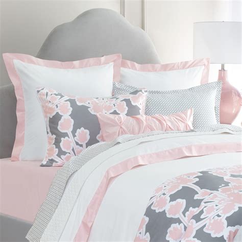 The Linden Pink Border Pink And Grey Bedding Bed Cover Design