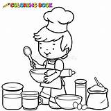 Coloring Cooking Pages Boy Para Cook Utensils Kitchen Printable Carpintero Book Colorear Con Color Outline Google Preparing Herramientas Buscar Little sketch template