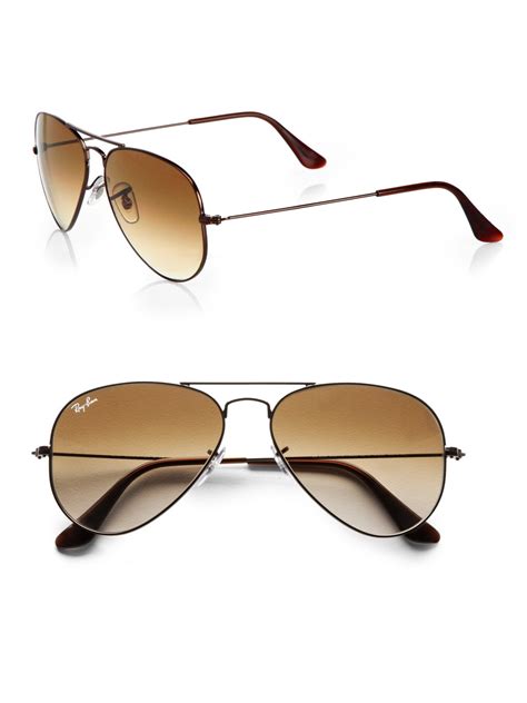 lyst ray ban original aviator sunglasses  brown
