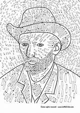 Van Gogh Vincent Coloring Pages Self Portrait Kids Printable sketch template