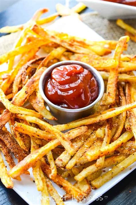 oven baked french fries extra crispy layers  happiness