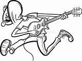 Guitarist Whiteboard Jumping sketch template