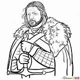 Thrones Game Stark Ned Eddard Draw Webmaster Drawdoo sketch template