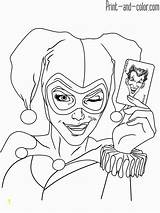 Harley Quinn Coloring Pages Joker Printable Color Print Adults Dc Card Universe Kids Sheets Adult Poison Ivy Book Drawing Outline sketch template